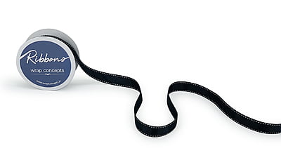 Grosgrain Ribbon with Cross Stitch Edges - Indigo Blue