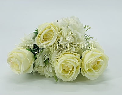 Rose & Hydrangea Bunch Tall - Ivory Rose & Hydrangea Bunch Tall - Ivory