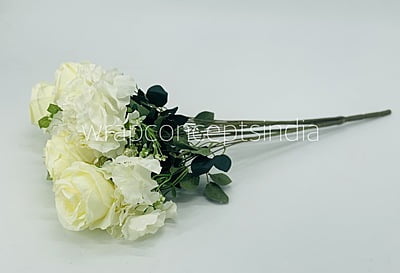 Rose & Hydrangea Bunch Tall - Ivory Rose & Hydrangea Bunch Tall - Ivory