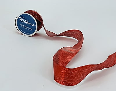 Wired Foil Ribbon - Red