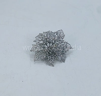 Silver Glitter Flower-W-1614