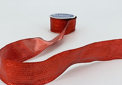 Wired Foil Ribbon - Red