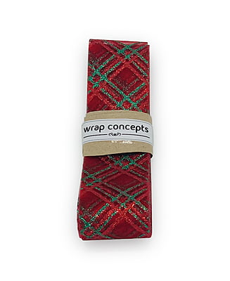 Red Sheer with Red & Green Diagonal Squares