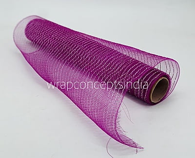 Net with Thin Silver Stripes - Burgundy