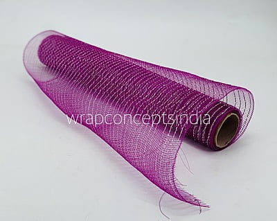Net with Thin Silver Stripes - Burgundy