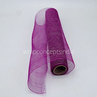 Net with Thin Silver Stripes - Burgundy