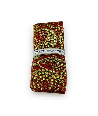 Red Sheer Ribbon with Lime Green Glitter Circles