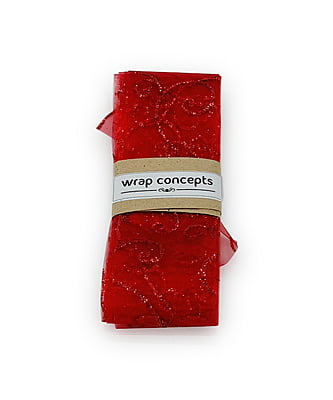 Red Sheer ribbon with glitter Swirley