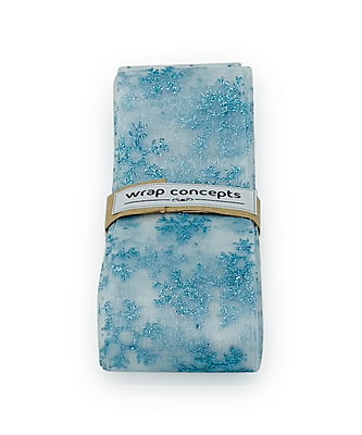 White Sheer with Blue Glitter Snowflake Ribbon