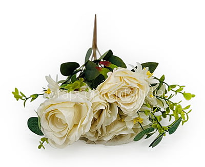 Rose Bunch with Small Flower & Leaves