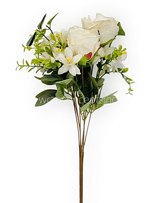 Rose Bunch with Small Flower & Leaves