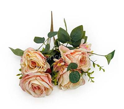 Rose Bunch with Small Flower & Leaves