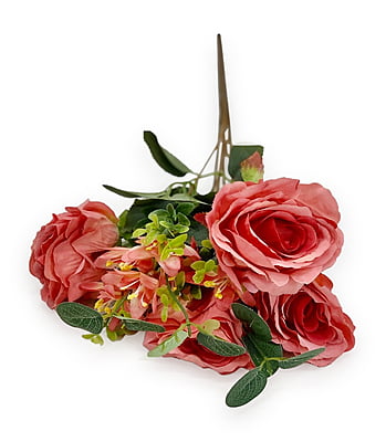 Rose Bunch with Small Flower & Leaves
