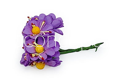 Paper Flowers with Yellow Pollen - Purple Paper Flowers with Yellow Pollen - Purple