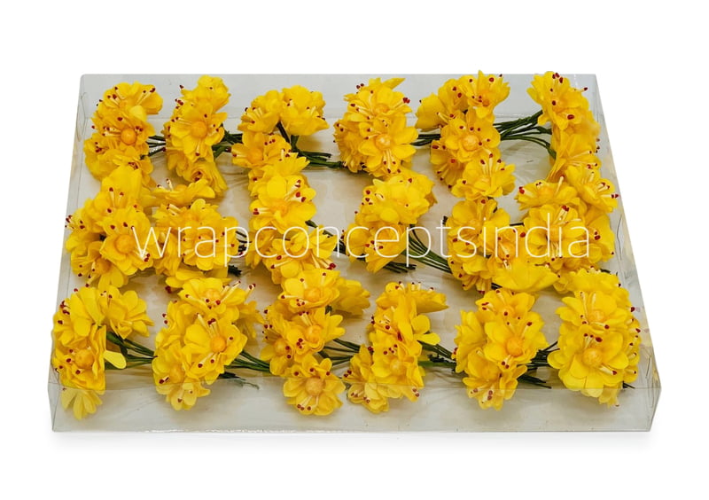 Paper Flowers with Yellow Pollen - Yellow Paper Flowers with Yellow Pollen - Yellow