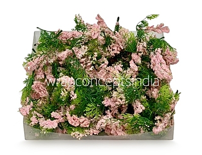 Green Fern Leaves with Light Pink Edges