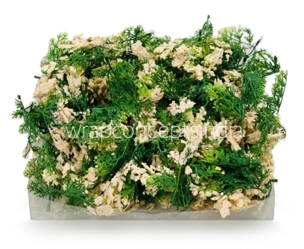Green Fern Leaves with Lt. Peach Edges