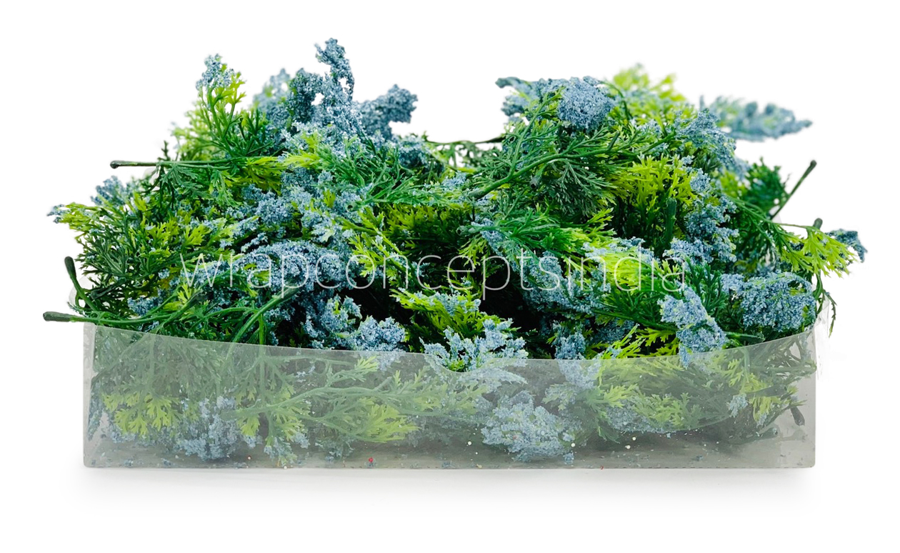 Green Fern Leaves with Blue Edges Green Fern Leaves with Blue Edges