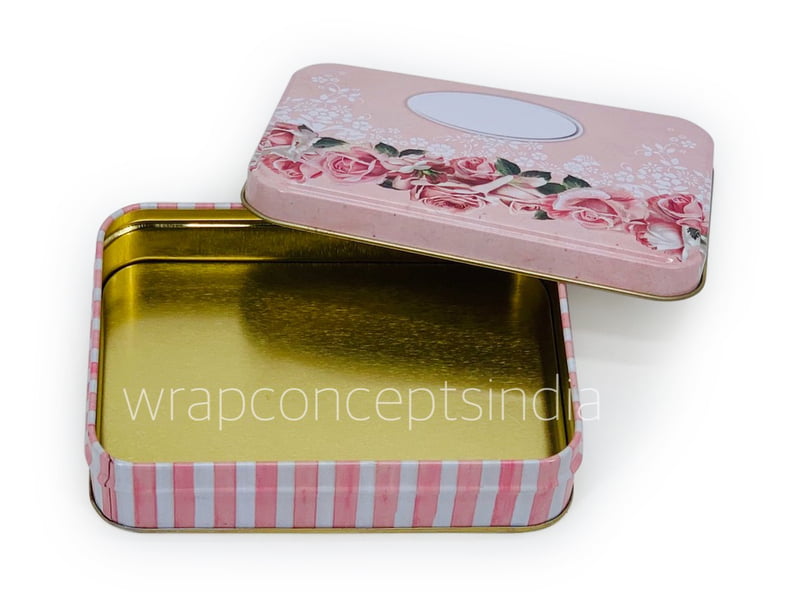 Pink Floral Rectangle Tins (Pack of 6) Pink Floral Rectangle Tins (Pack of 6)