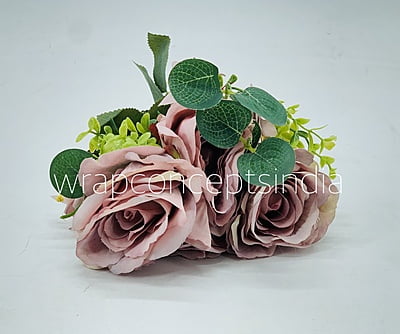 Rose Bunch with Small Flower & Leaves