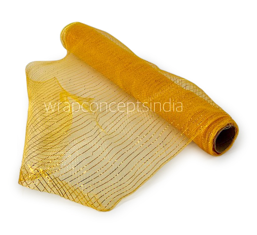 Net With Thin Gold Stripe - Yellow