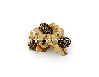 Beige Gold Flowers with Glitter Pine Beige Gold Flowers with Glitter Pine