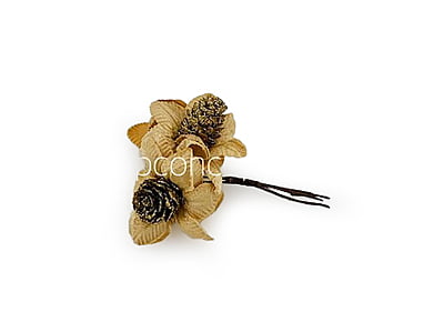 Beige Gold Flowers with Glitter Pine Beige Gold Flowers with Glitter Pine