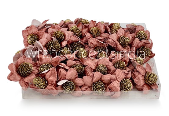 Blush Pink Flowers with Glitter Pine Blush Pink Flowers with Glitter Pine