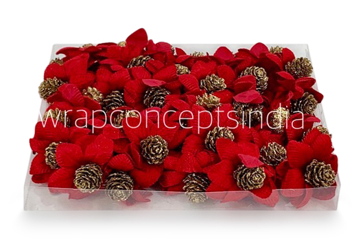 Red Flowers with Glitter Pine Red Flowers with Glitter Pine