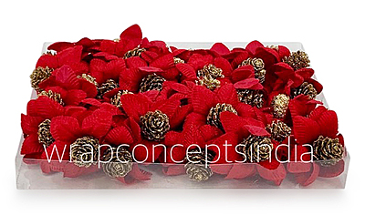 Red Flowers with Glitter Pine Red Flowers with Glitter Pine