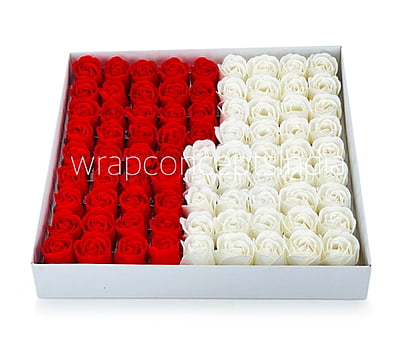 Scented Paper  Roses - Red & Ivory