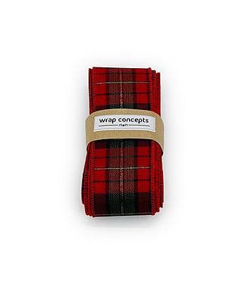 Plaid Red with Green & Gold Burlap Ribbbon Plaid Red with Green & Gold Burlap Ribbbon