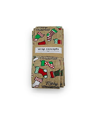 Merry Christmas Stockings Natural Burlap Ribbon Merry Christmas Stockings Natural Burlap Ribbon