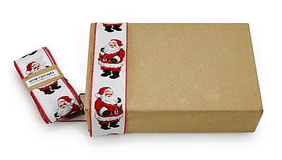 Santa Claus White Burlap Ribbon