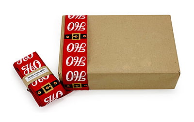 Ho Ho Ho Red Burlap Ribbon