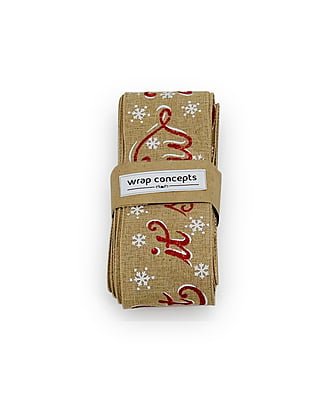 Let it Snow Natural Burlap Ribbon Let it Snow Natural Burlap Ribbon