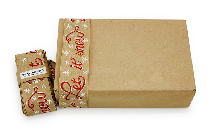 Let it Snow Natural Burlap Ribbon Let it Snow Natural Burlap Ribbon