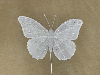 Glitter Butterfly - White/Silver/Gold Glitter Butterfly - White/Silver/Gold