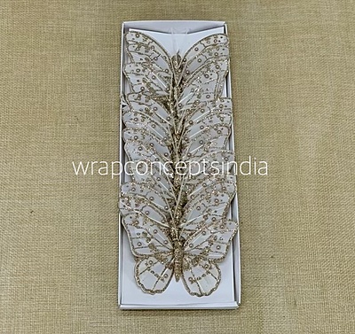 Glitter Butterfly - White/Silver/Gold Glitter Butterfly - White/Silver/Gold