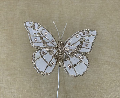 Glitter Butterfly - White/Silver/Gold Glitter Butterfly - White/Silver/Gold