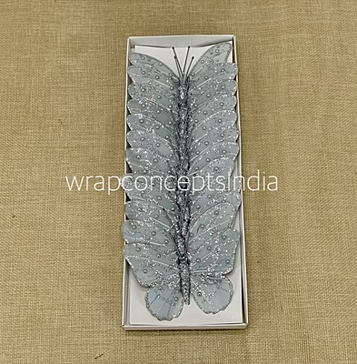 Glitter Butterfly - White/Silver/Gold Glitter Butterfly - White/Silver/Gold