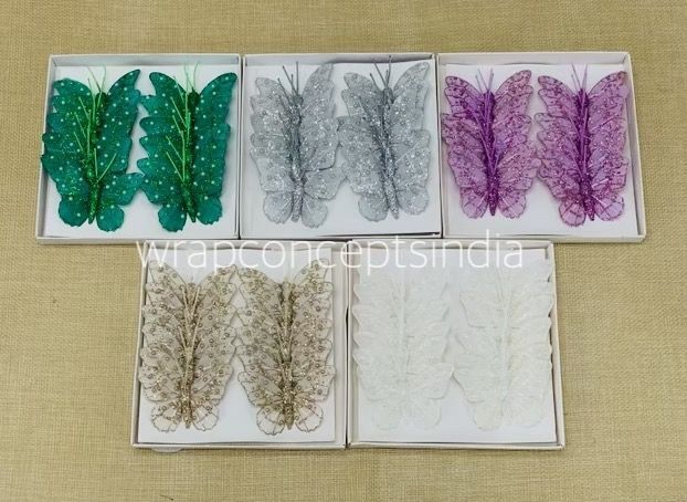 Glitter Butterfly - White/Pink/Emerald/Gold/Silver Glitter Butterfly - White/Pink/Emerald/Gold/Silver