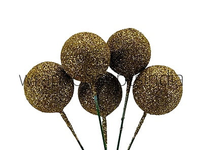 Gold Glitter Faux Balls - 30 MM Gold Glitter Faux Balls - 30 MM