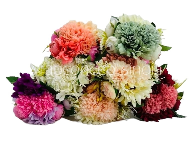 Carnation, Dahlia & Peony Bunch - Multicolour Carnation, Dahlia & Peony Bunch - Multicolour