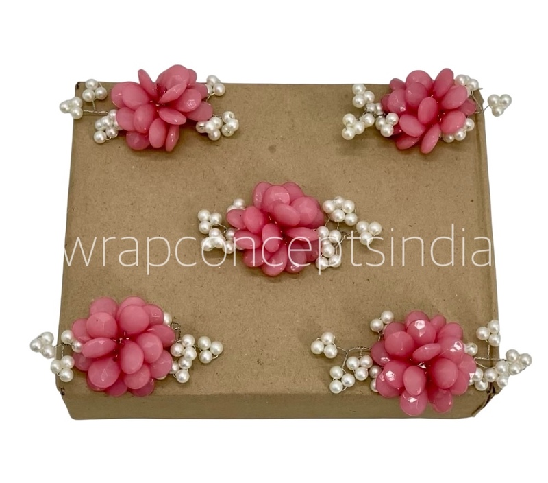 Stone Flowers with Pearl Add-ons- Multicolor Stone Flowers with Pearl Add-ons- Multicolor