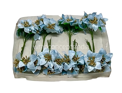Ice Blue Flowers with Glitter Pollens
