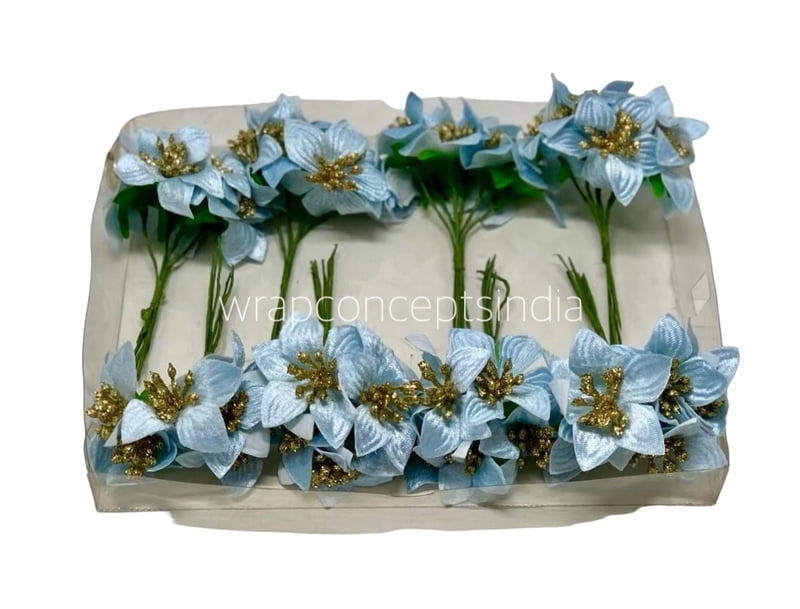 Ice Blue Flowers with Glitter Pollens