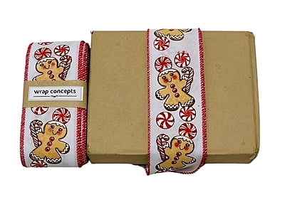 Gingerbread Man White Burlap Ribbon
