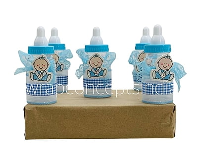 Pink/Blue Bottle with Baby Motif