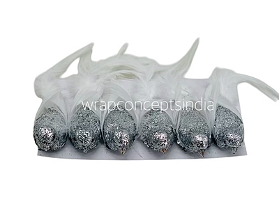 Gold Glittery Birds with Feather Tails